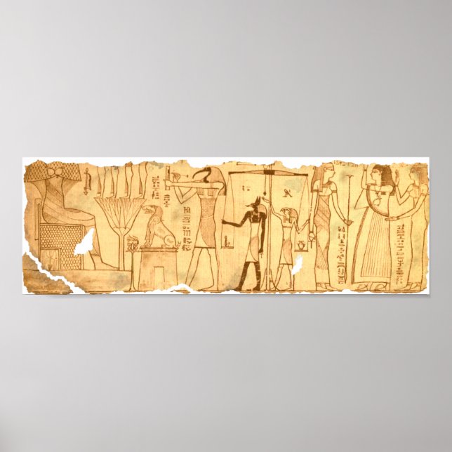 Póster Antiguo libro egipcio del último juicio muerto (Frente)