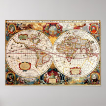Antiguo medieval, histórico Mapa Mundial Nova Toti