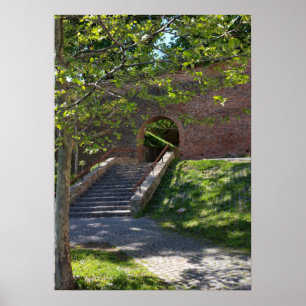 Póster antiguo muro de fortaleza