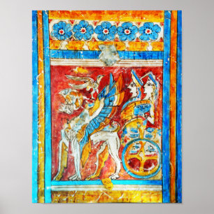 Póster antiguo muro de mitología griega tradicional