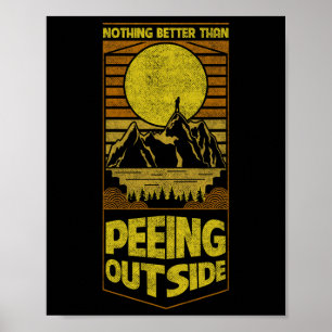 Póster Antiguo Nada Mejor Que Orinar Fuera Acampando