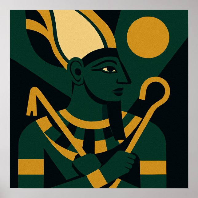 Póster Antiguo Osiris Divino Poster Egipcio de Dios (Frente)