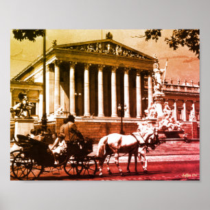 Póster Antiguo parlamento de Viena Austria