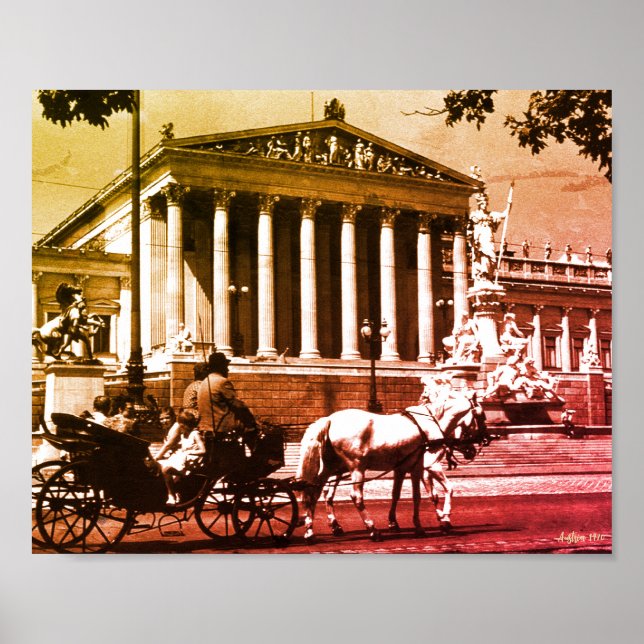 Póster Antiguo parlamento de Viena Austria (Frente)