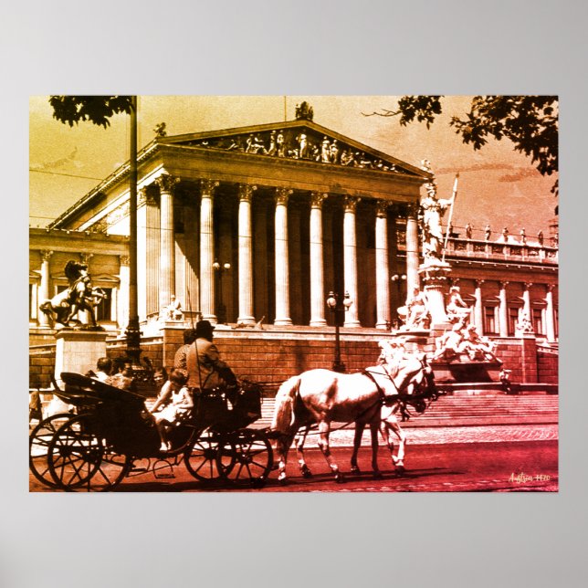 Póster Antiguo parlamento de Viena Austria (Frente)