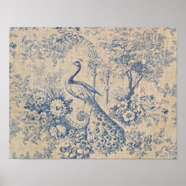 Póster Antiguo Peacock Toile (Frente)