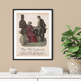 Póster Antiguo periodo de caballeros de moda Biedermeier