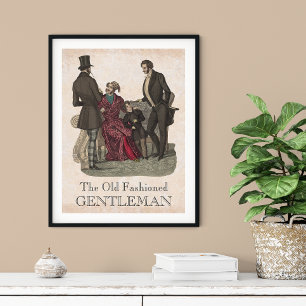 Póster Antiguo periodo de caballeros de moda Biedermeier