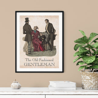 Póster Antiguo periodo de caballeros de moda Biedermeier