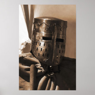 Póster antiguo poster de máscara medieval