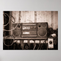 Antiguo Poster de Radio Retro
