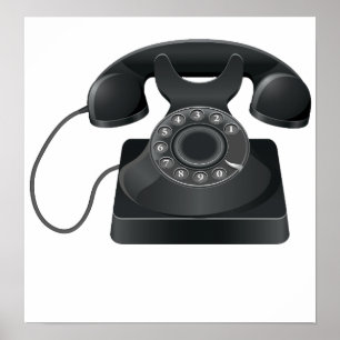 Póster Antiguo Poster de teléfono negro