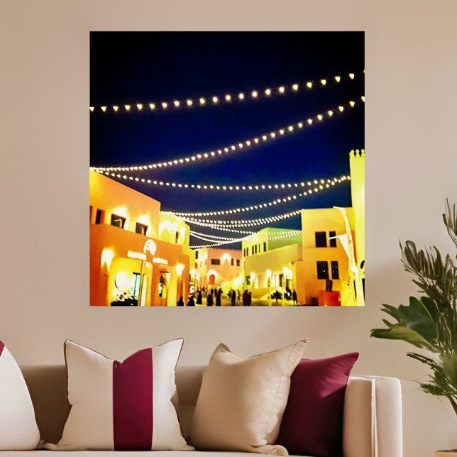 Póster Antiguo puerto de Doha de noche (Subido por el creador)