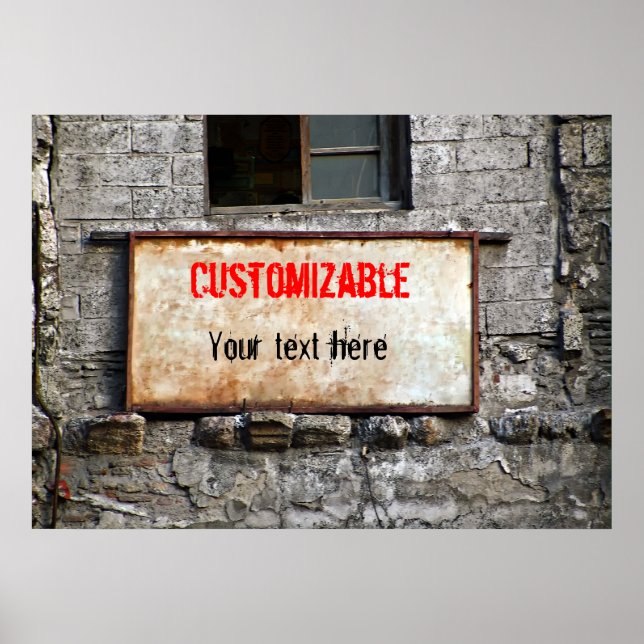 Póster Antiguo Rótulo sucio en el Personalizable de edifi (Frente)
