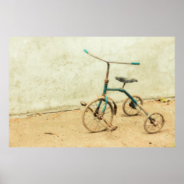 Póster Antiguo Rusty Rickety Tricycle Retro