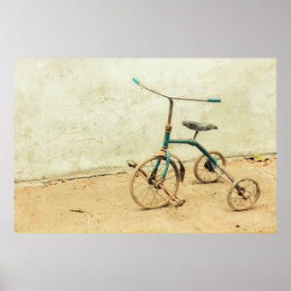Póster Antiguo Rusty Rickety Tricycle Retro