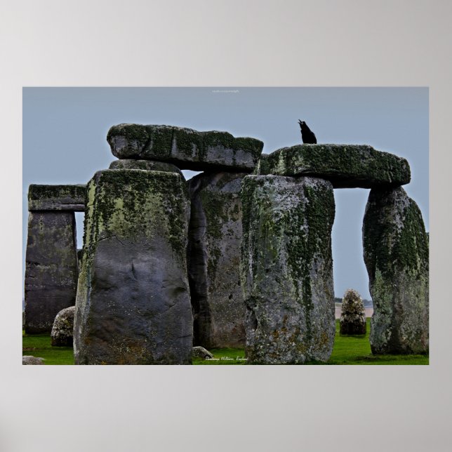 Póster Antiguo sitio de Stonehenge Stones y Rook (Frente)