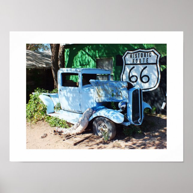 Póster Antiguo vehículo Ruta 66 (Frente)
