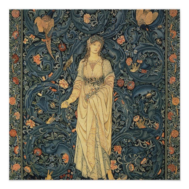 Póster Antiguo William Morris Flora (Anverso)