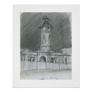 Póster Antiguos Abattoirs de Vaugirard Paris Sketch Poste