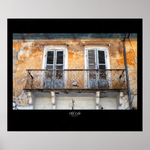 Póster Antiguos balcones de edificios, Limassol, poster d