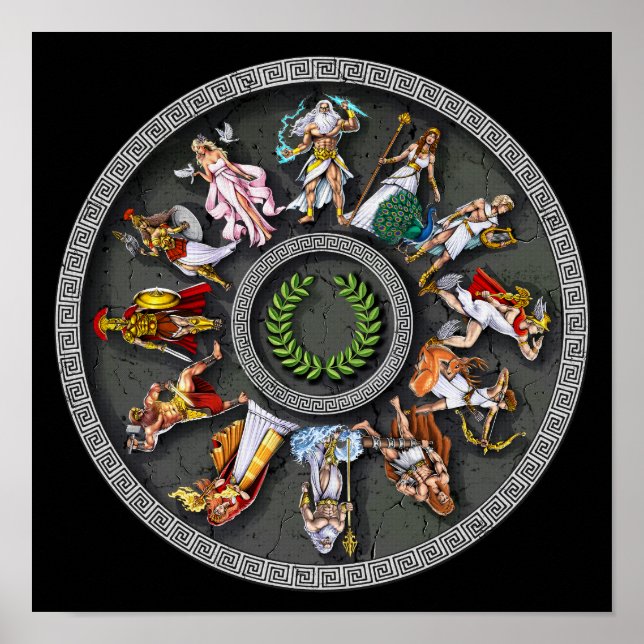 Póster Antiguos dioses de mitología griega (Frente)