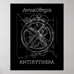 Póster Antikythera Mechanism Drawing