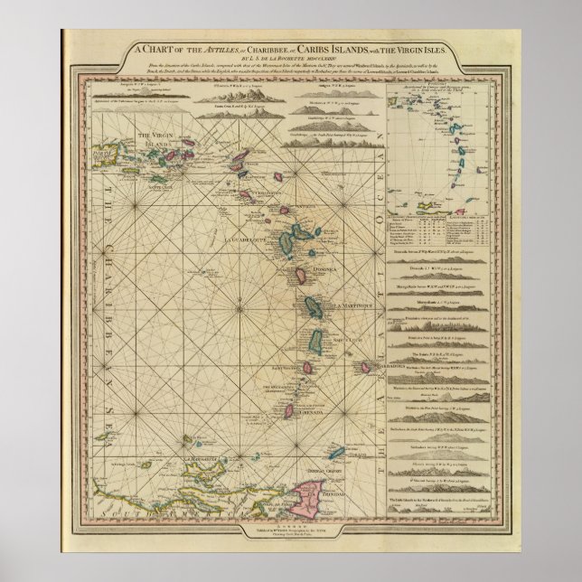 Póster Antillas, Islas Caimán (Frente)