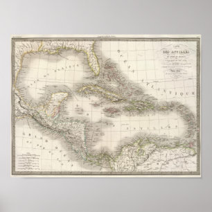 Póster Antillas - las Antillas