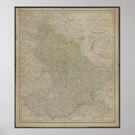 Póster Antique 1799 Map of Silesia & Moravia, Historical 