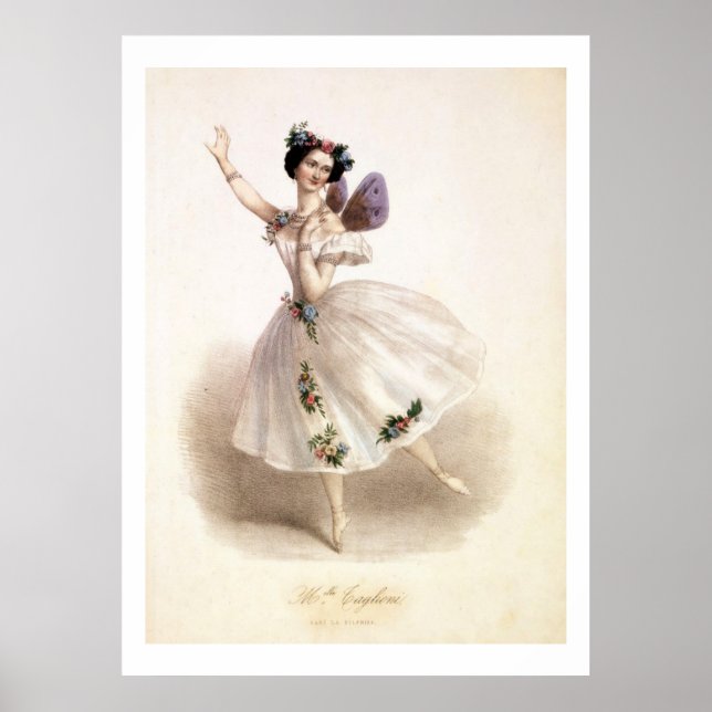 Póster Antique Ballerina Print Marie Taglioni Poster (Frente)