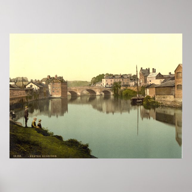 Póster Antique England print, Exbridge, Exeter, U.K. (Frente)