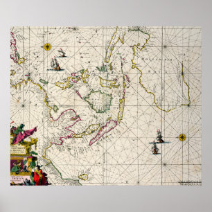 Póster Antique Map of the East Indies