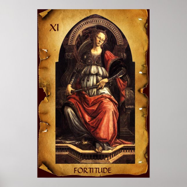 PÓSTER ANTIQUE RENAISSANCE TAROTS 11/ FORTITUDE (Frente)