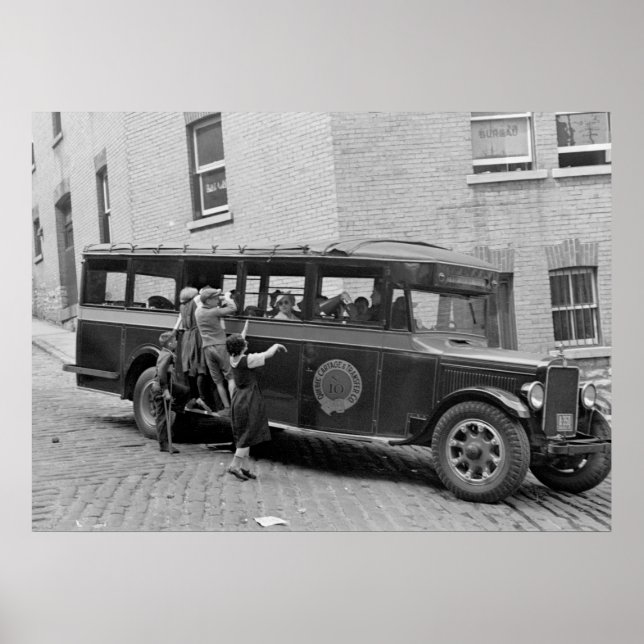Póster Antique School Bus, 1930s (Frente)