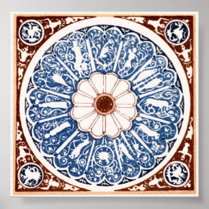 Póster Antique Zodiac Mandala