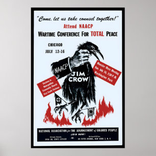 Póster Antirracismo y Anti Jim Crow Muro de Arte d