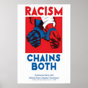 Póster Antirracista El Racismo Encadena a Ambos - 