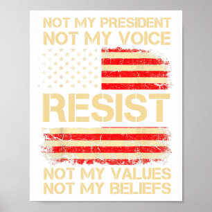 Póster Antitrump no resiste mi presidente Bandera De Esta