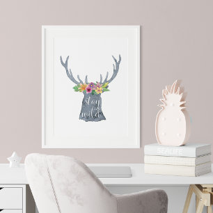 Póster Antlers de acuarela silvestre