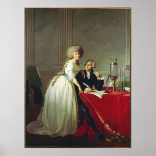 Póster Antoine-Laurent Lavoisier y esposa
