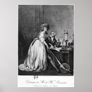 Póster Antoine Laurent Lavosier y su esposa