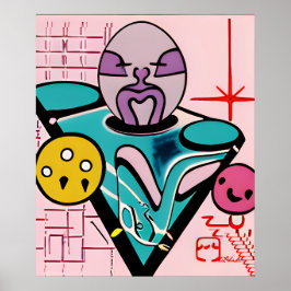 Póster Anton LaVey en la mesa del palomitas de maíz
