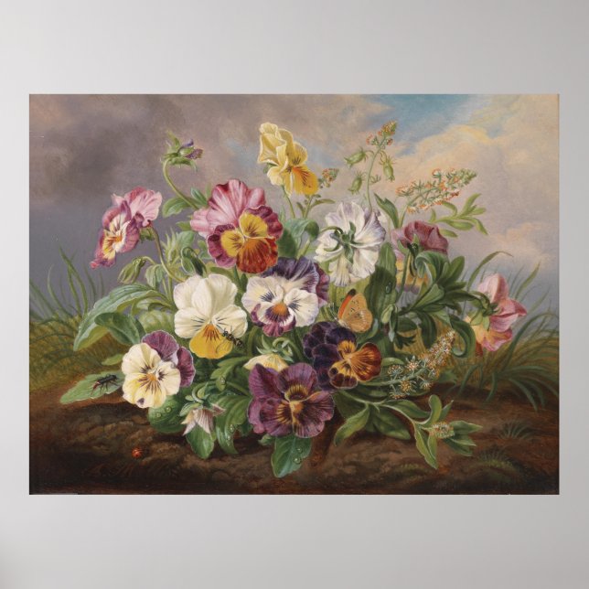 Póster Anton Mollis Vintage Pansy (Frente)