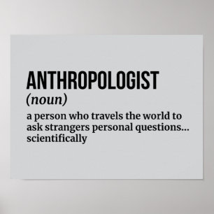 Póster Antropólogo social - Definición divertida
