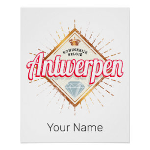 Póster Antwerp Flanders Bélgica Retro Vintage Souvenir