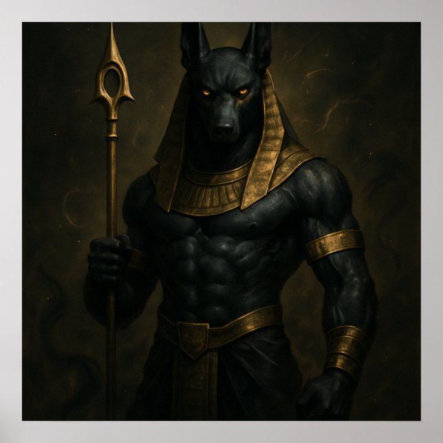 Póster Anubis Antiguo Poster de Dios Egipcio (Frente)