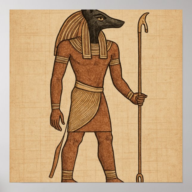 Póster Anubis Antiguo Poster Egipcio Papiro (Frente)