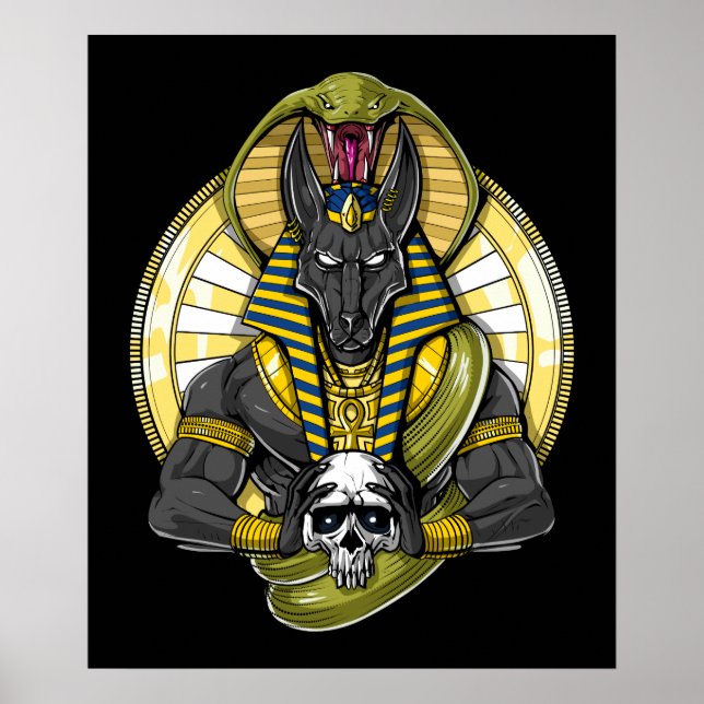 Póster Anubis Egyptian Wolf God (Frente)