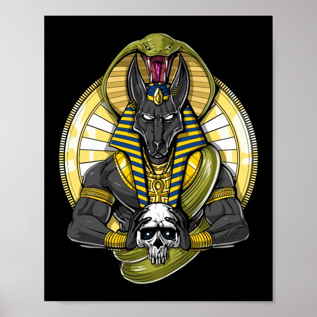 Póster Anubis Egyptian Wolf God (Frente)